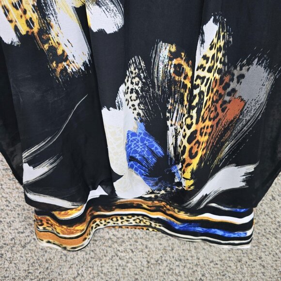 JM Collection Top Womens Small Black Flutter Sleeve Floral Print‎ Blouse Ladies - Picture 5 of 7